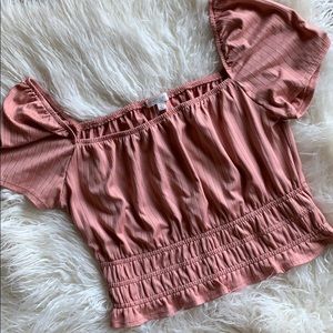 NWOT SOCIETY STITCH Pink Crop Top